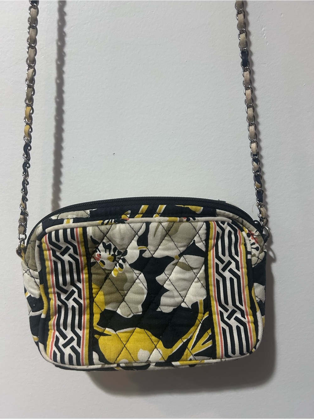 Vera Bradley Quilted Crossbody Bag in Black, Yellow, White - Picture 5 of 9